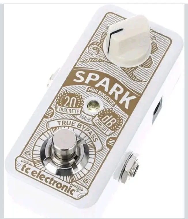 TC Electronic SPARK MINIBOOSTER Mini Size Ultra Compact Analog Circuit Booster Pedal - PrimeTime Switching, 1/4-inch Audio Compatibility, 9V Cord Power Adapter Included, Clean Boost, Adjustable Knob, Preserves Pickup Tone