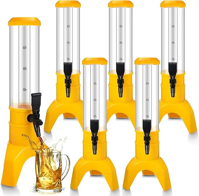 3L Drink Tower Dispenser Mimosa Tower with Ice Tube and Bottomless Mimosa Lunch Beer Beverage Drink Tabletop Liquor Dispenser for Bar Party