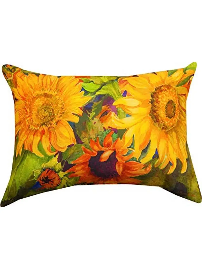 Sunny Faces Dyed Fabric Pillow - 18x13 in, 100-Hour Designed Indoor Decorative Pillow for Indoor Use
