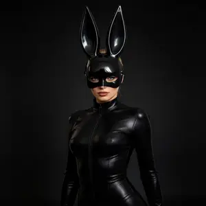 1 Piece Sexy Bunny Ears Sequin Mask, Cosplay Rabbit Mask for Women, Party Masquerade Face Cover