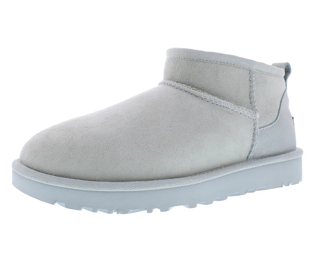 UGG Women's Classic Ultra Mini Ankle Boots, Casual Suede Slip-On Footwear with a Comfortable Sheepskin Lining