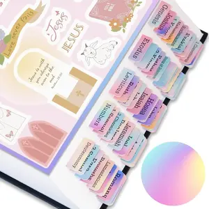 Bible Tabs with Unique Stickers for Women, Large Print  Laminated Bible Tabs for Easy Navigation, Bible Book Index Tabs Labels, Bible Study Supplies
