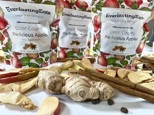 EverlastingEats Pie-licious Spiced HoneyCrip Apple Slices Freeze Dried Fruit Snack - Dry 3 Pack, Allspice Nutmeg Ginger Cinnamon Infused, No Sugar Added, 12 Months Shelf Life