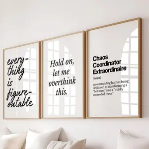 Office Wall Art Set of 3 Poster Funny Office Prints, Sarcastic Workplace Posters Motivational Office Decor Sarcasm Quotes for Work Chaos Coordinator -Unframed