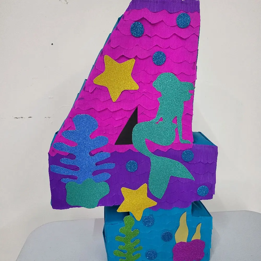 Mermaid number piñatas 14 inches tall
