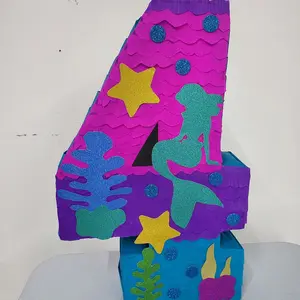 Mermaid number piñatas 34 inches tall
