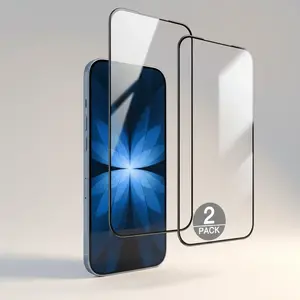 JETech Full Coverage Screen Protector for iPhone 17, AR Anti Reflection, Black Edge Tempered Glass Anti-Fingerprint & Auto-Align Installation, Case-Friendly, Series Display, 2-Pack