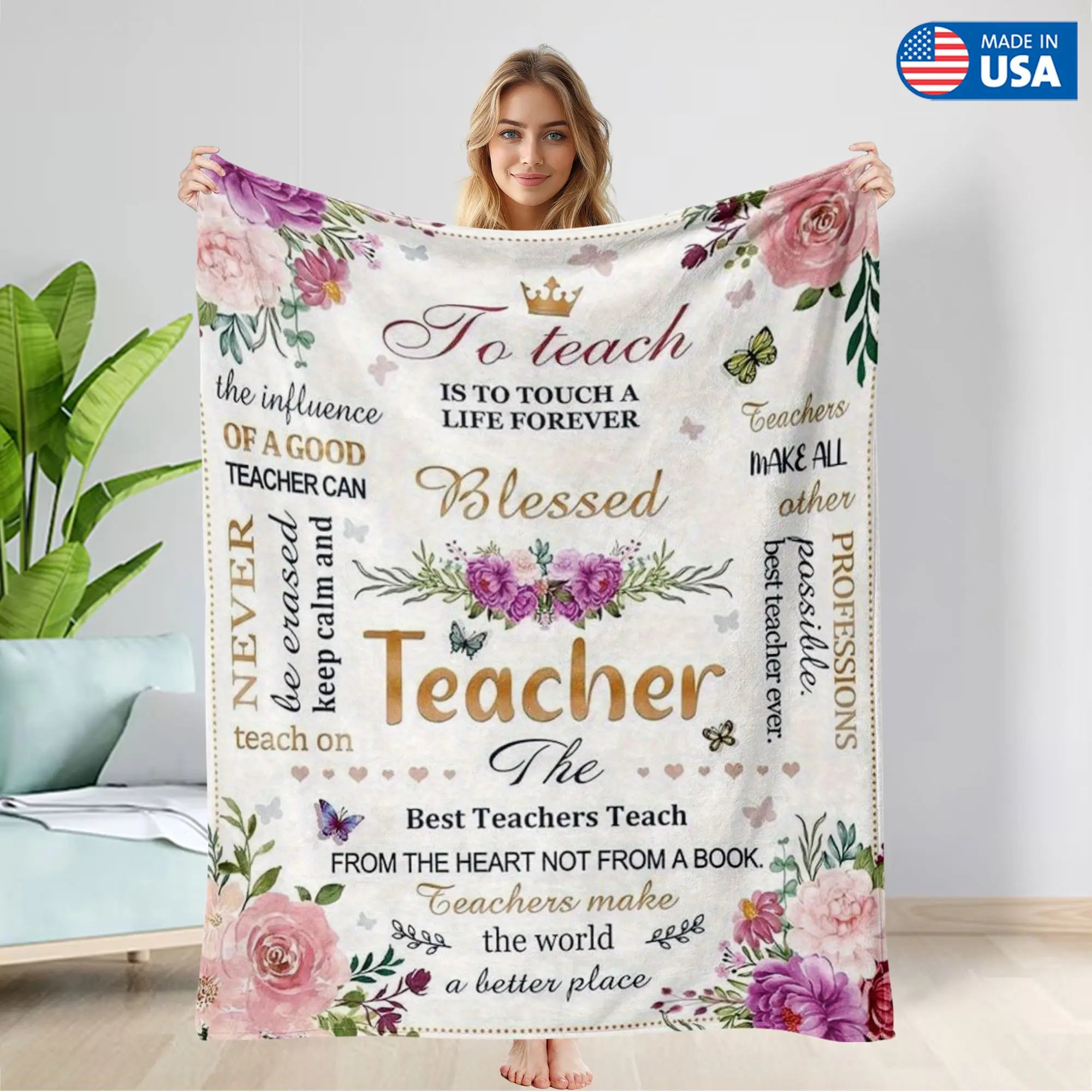 Teacher Appreciation Gifts Throw Blankets for Women Best Teacher Gifts from Students Flannel Soft Cozy Blanket Back to School Teachers Day Gift Ideas Home Decor