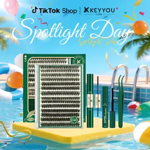 KEYYOU DIY Lash Clusters Kit 60D 70D 80D 90D Individual Lashes D Curl 8-18MIX Waterproof Ultra Soft & Comfortable Lash Extension Makeup High Quality Eyelashes Cosmetic  #SpotlightDay