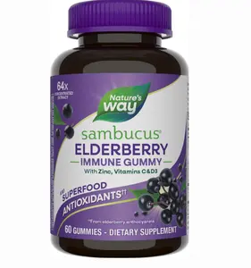 Sambucus Elderberry Immune Support Gummies for Kids & Adults* with Black Elderberry Extract, Vitamin C, Vitamin D3, and Zinc, 60 Gummies (Packaging May Vary)