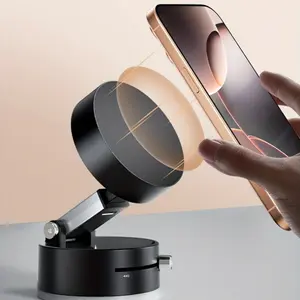 Creators Magnetic Phone Stand – Adjustable, Foldable Vacuum Suction Mount for Every Smooth Surface, Compact Smartphone Stand Android Holder, For Mag-Safe Car Mount, Retractable Space Saving, Folding