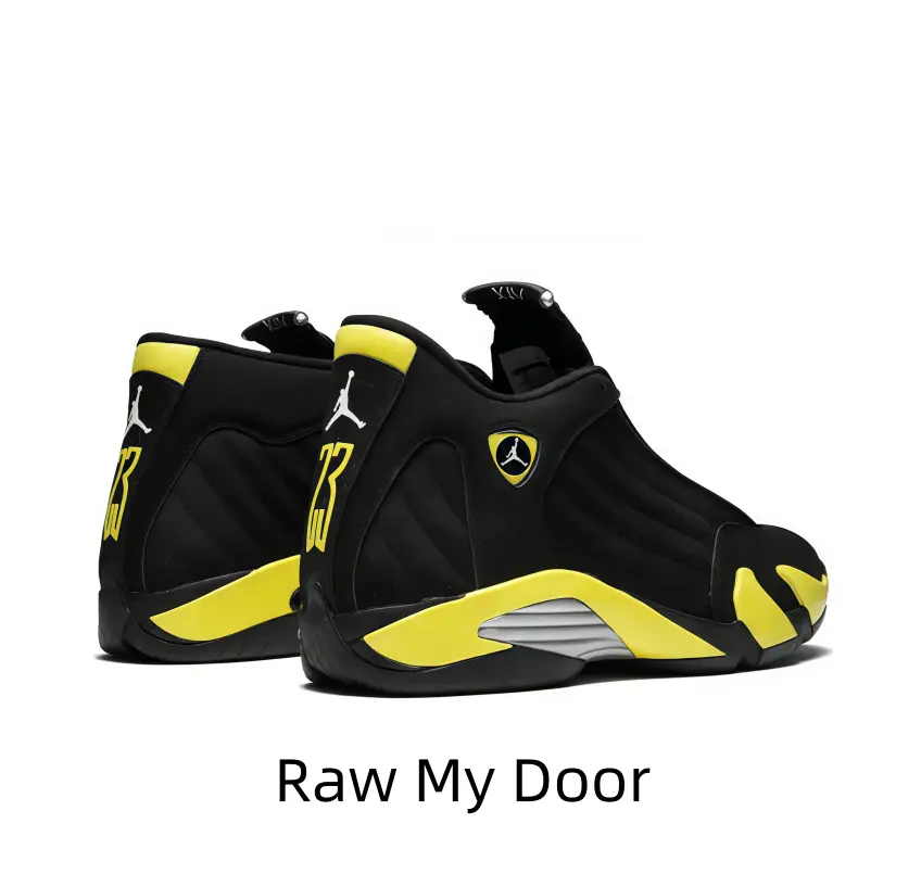 Soft Nubuck Athletic Sneakers All-Black Main Body Bright Yellow Collar & Midsole Trim Sculpted Heel With Yellow 23 Print Padded Ankle Non-Slip Outsole