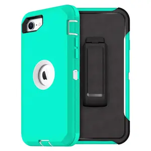 MXX Case Designed for iPhone SE Case 2020 /SE 2022 Heavy Duty Protective Case with Screen Protector [3 Layers] Rugged Rubber Protection Cover & Rotating 360 Degree Belt Clip SE 3rd/2nd Gen