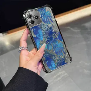 1 Piece For C63 Blue tropical plants Case Made From Flexible Enhancing Impact Resistant In Casual For Realme C63