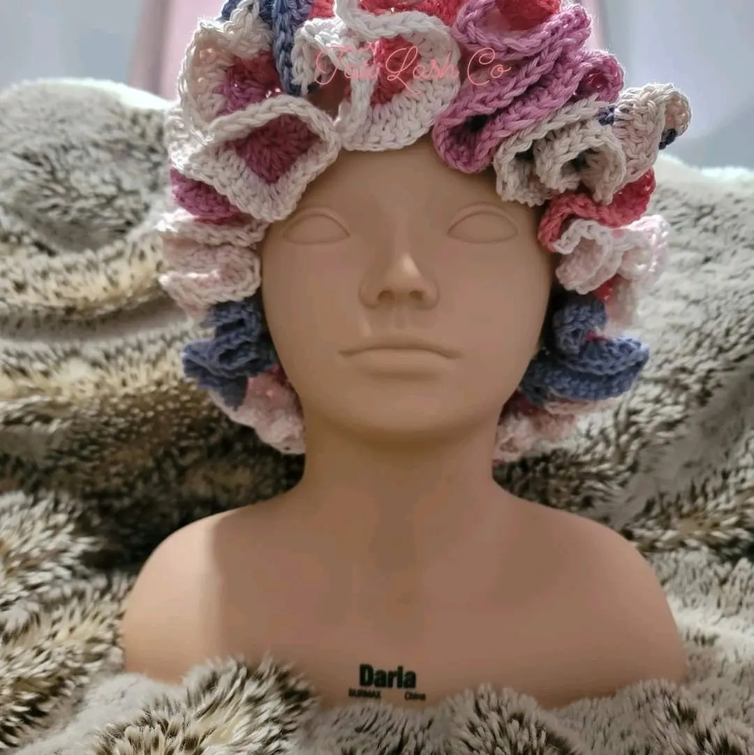 Handmade Crochet Ruffle Beanie