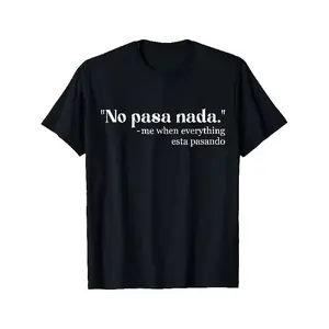 Men's Spanish Mexican Bilingual T-Shirt - Soft Breathable Cotton Spanish Language Learning with Mexican Dialect Phrases, Casual Round Neck Short Sleeve Tee for Spanish Classes & Casual Attire