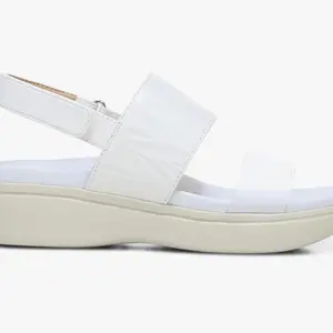 Vionic White Platform Sandals Womens size 9 clear leather strappy