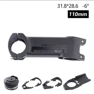 MOSSO ST-08 Bike Stem with Headset & Spacers, 31.8*28.6mm, 90/100/110mm -6° Black Hidden Routing Kit for MTB Road Bike