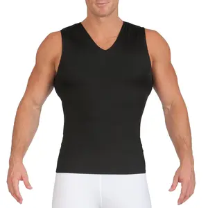 INSTA SLIM Compression Sleeveless V-Neck Tank VS00N1 – Men’s Slimming Muscle Tank Shapewear, Firm Compression Undershirt for Tummy Control, Body Shaping Support, Breathable 4-Way Stretch, Made in USA