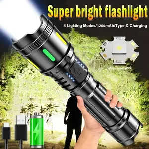Rechargeable LED Flashlight, Super Bright Handheld Torch, 4 Modes, Versatile Use, Powerful Outdoor Camping Emergency Light, Hiking, Running, Hunting