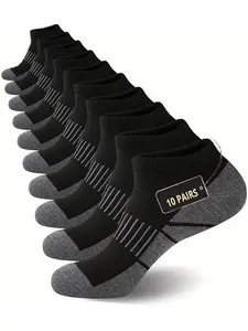 10 Pairs Men's Sport Ankle Socks, Breathable Comfort, Summer Thin Low-Cut Athletic Socks, Casual Running Training Socks for Women