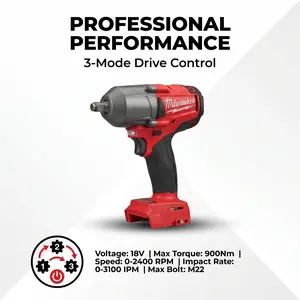 Milwaukee M18 FMTIWF12 900Nm 1/2 Inch Impact Wrench For Heavy Truck Repair professional power tool tire change compact
