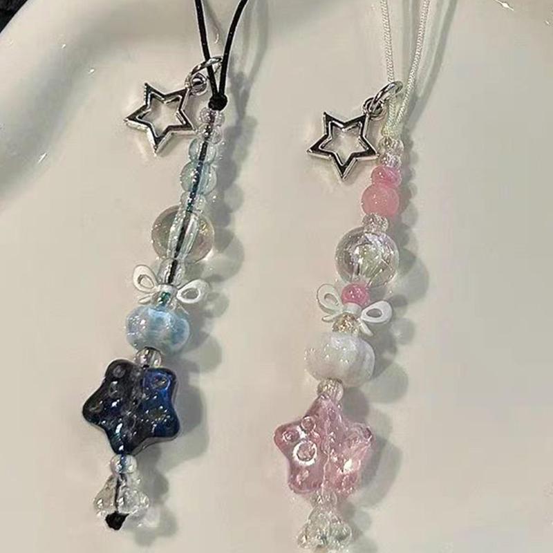 Micro Traders 2PCS Phone Charm Acrylic Anti-Lost Phone Chain Lanyard Hand Wrist Strap Hanging Strap Bracelet For Keychains Wallet Handbag Decoration - View #2