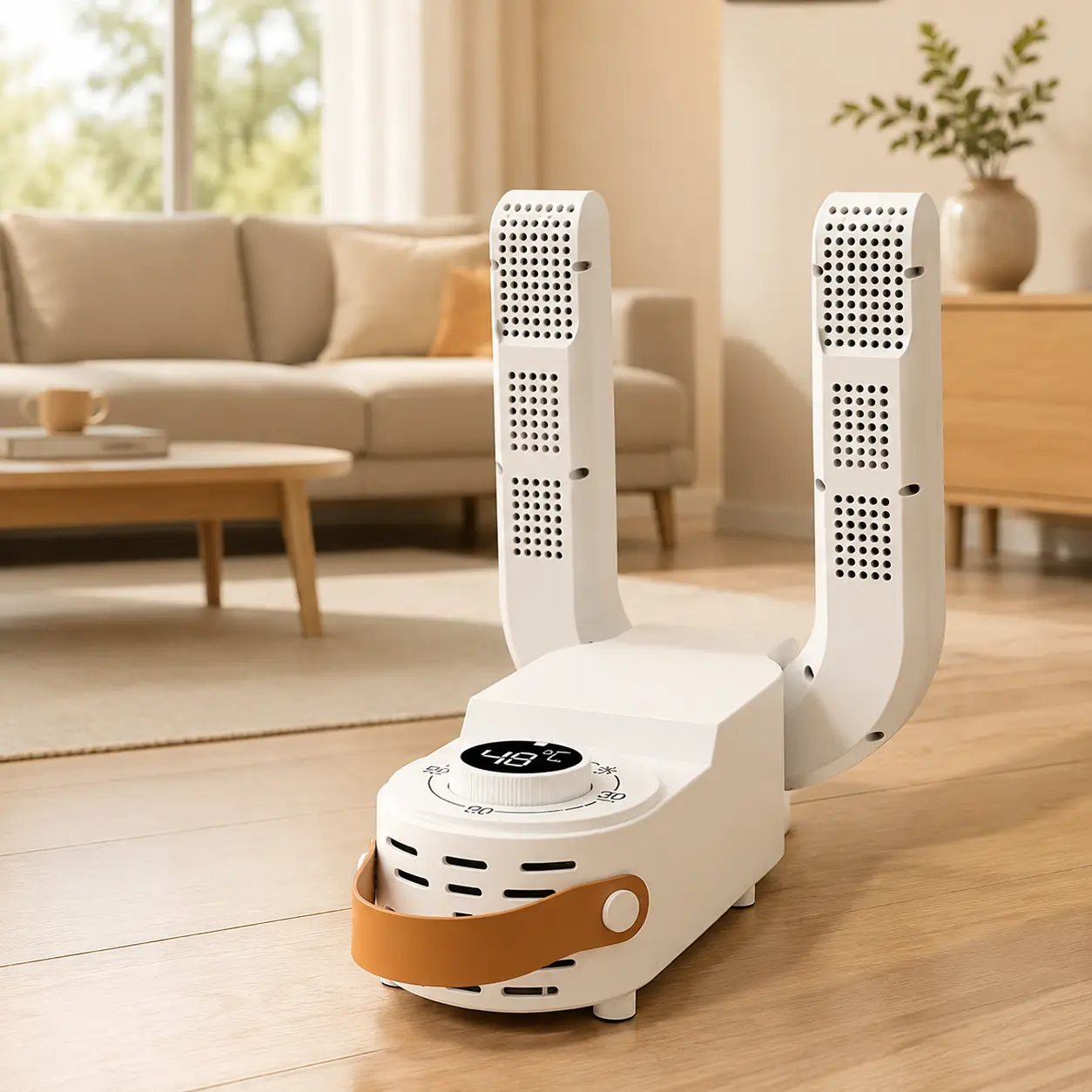 Shoe dryer, portable shoe warmer, with ultraviolet sterilization and deodorization functions, intelligent constant temperature setting, telescopic structure suitable for sports shoes, boots and shoes, must-have for home use in rainy and humid weather.