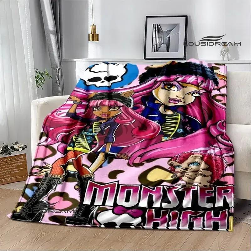 Monster High Flannel Blanket - Ultra Soft, Cozy Warm, Creepy Cute Style for Draculaura & Frankie Fans, Teen Girl Gifts, Bedroom Throw for Home Use