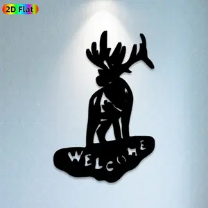 1pc Deer Metal Wall Art, Majestic Deer Statue Mural, Ideal Gift for Christmas, New Year, Animal Decor Enthusiasts, Weather-Resistant Metal Wall Decor Wall Sculptures, Perfect for Outdoor Garden Fence & Living Room Wall, Unique Deer Decor Enthusiasts
