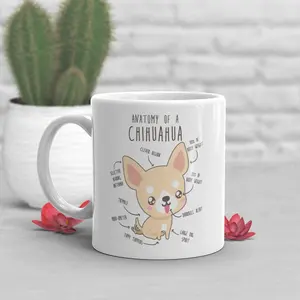 Chihuahua Coffee Mug, Cute Chihuahua Gift, Dog Lover, Funny Gift for Her, Him, Pet Animal, Dog Mom, Dog Dad, Chiwawa, Chihuahua Anatomy