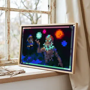 Terraria Paintings Posters Moonman & Company Game Poster Pixel Art Canvas Painting Black Frame Wall Decor Art Gift 12x18 16x24 24x36 Inches Flexible Size Style