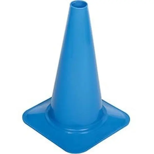 18-Inch Sport Cone, Injection-Molded Blue Polyethylene Safety Marker, Lightweight for Sporting Events, Schools, and Traffic Control, 18 x 12 in