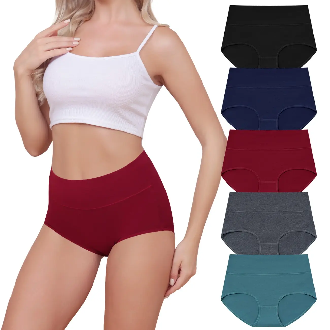 LEVAO 5 Pack Cotton High Waisted Underwear for Women – Soft, Comfy & Full Coverage Panties S-XXL
