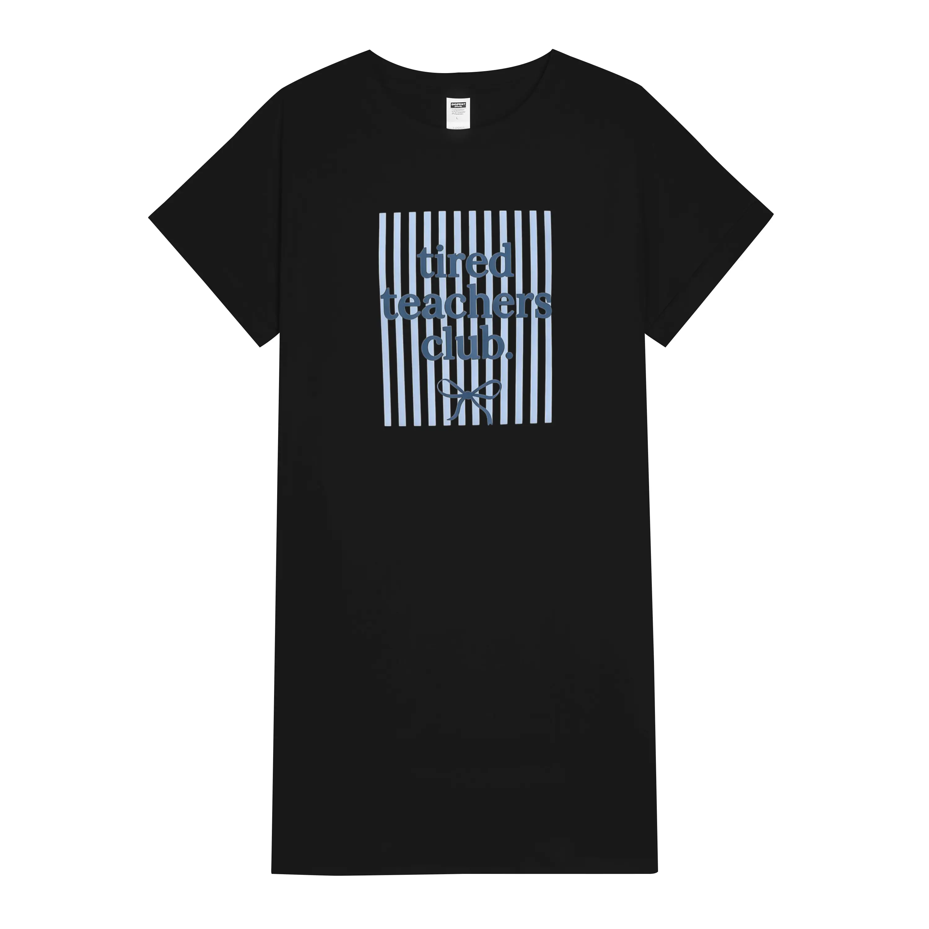 Funny Striped T-Shirt Dress for Teachers – Retro Preppy Style, Perfect Gift for Educators Casual Day