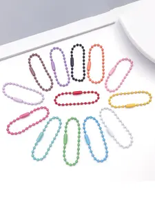100pcs Colorful Bead Chains with Connectors, Mixed Metal Ball Chains for DIY Keychains, Tags, Decorations, Wallets, Craft Enthusiasts, DIY Beads