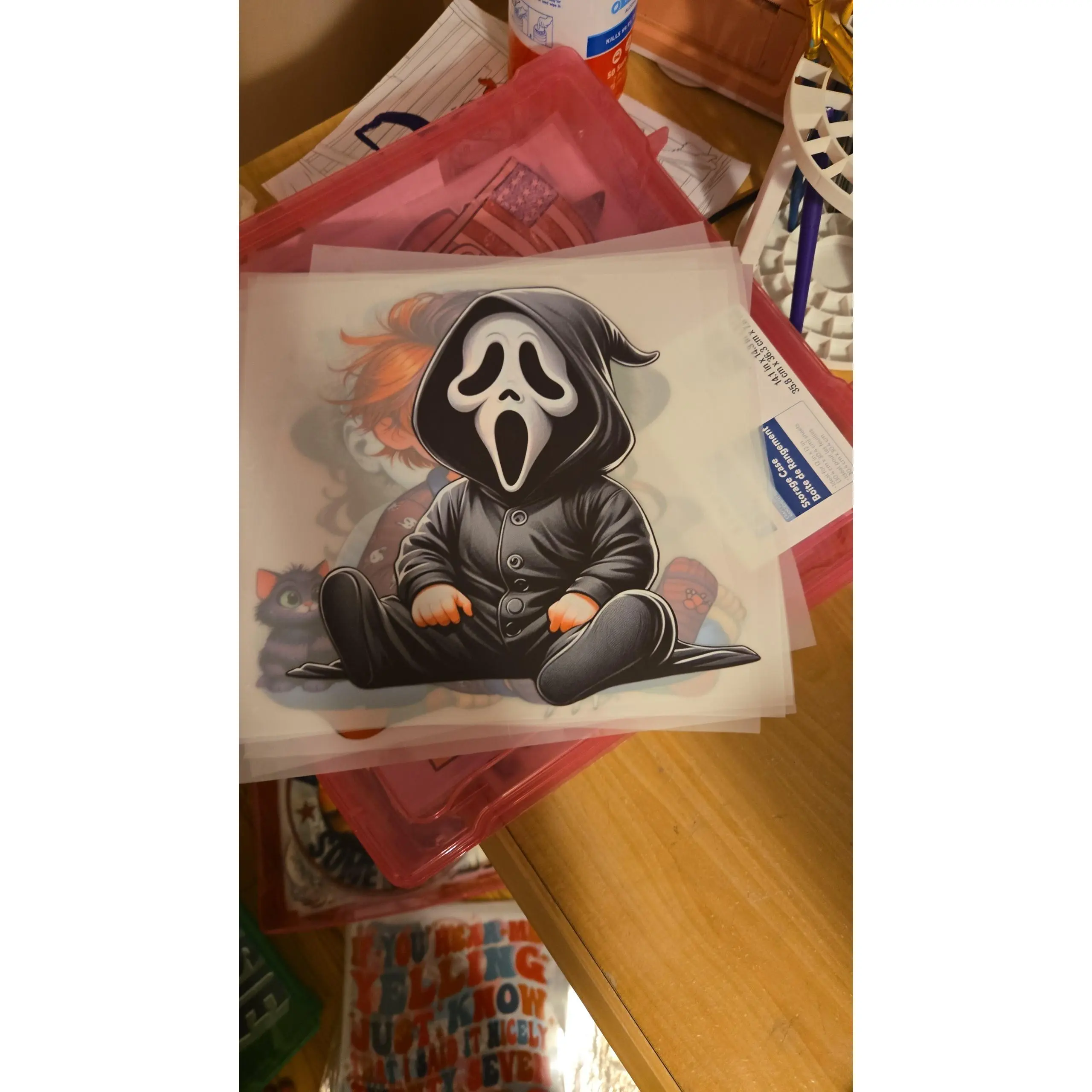 Ghost Face Spooky Baby Dtf Vinyl Print For Apparel