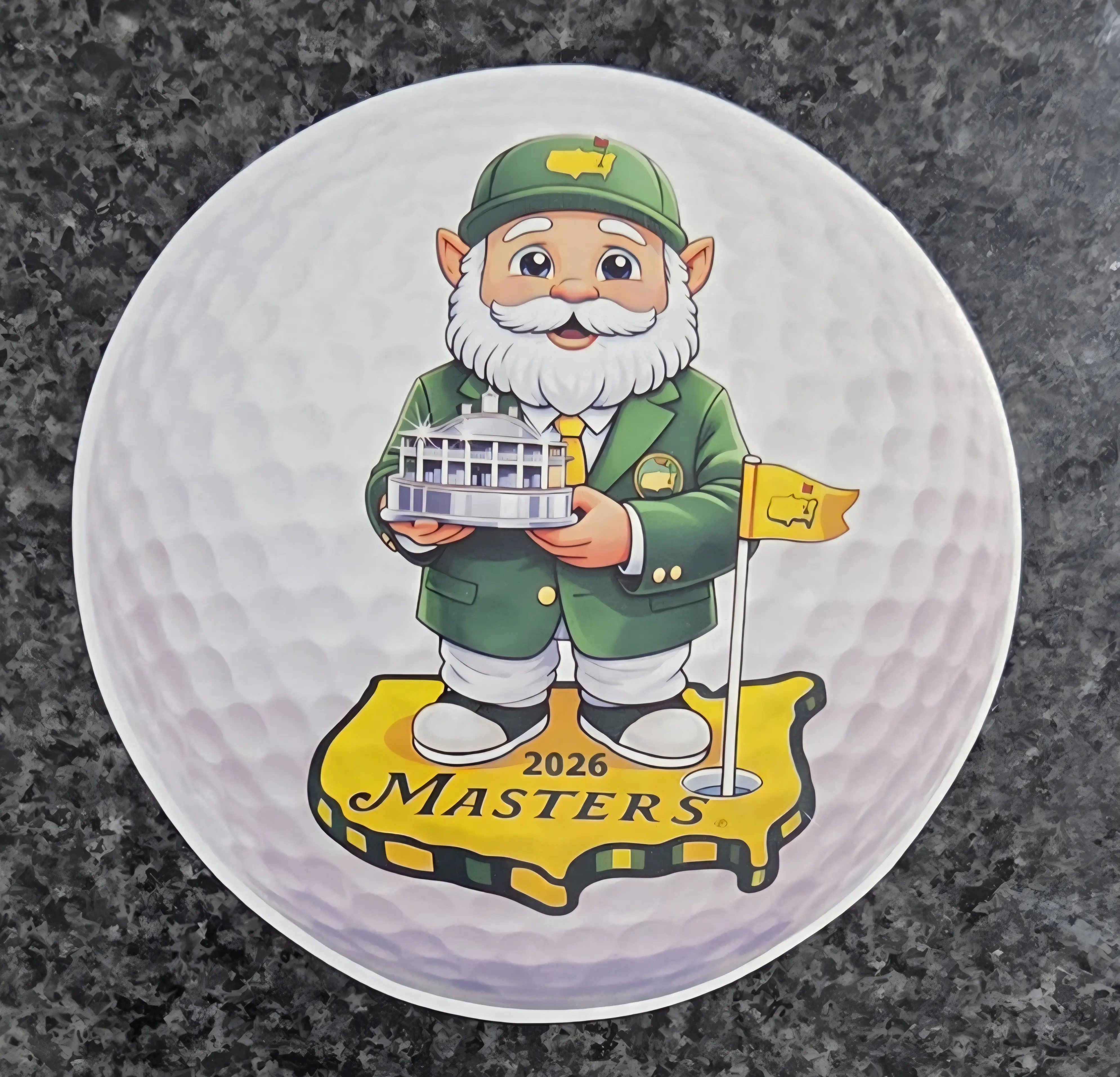 2026 The Masters Golf Gnome Golf Ball Decal Vinyl Sticker Green Jacket W/ Trophy