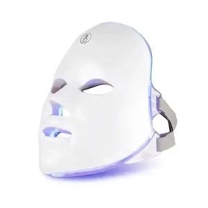 Facial Beauty Machine LED Mask Light, 7-Color Skincare Massager, Lithium Button Cell Battery, 400mah Capacity, New Condition
