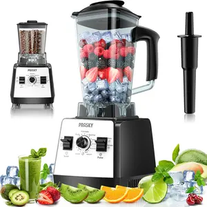 PRASKY High Speed Countertop Blender,2 Containers,68oz BPA Free Blender for Ice Crush Smoothie Juicer Fruits Grains