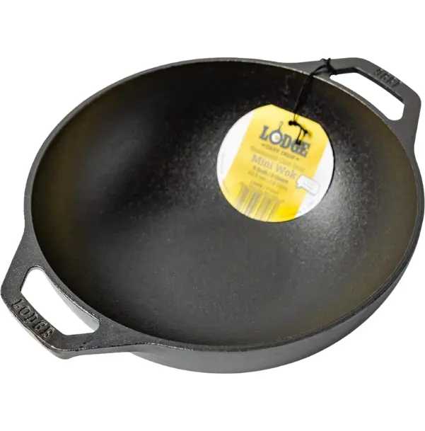 9 Inch Pre-Seasoned Cast Iron Wok, PFAS-Free Non-Toxic Cookware for Stir Fry, Searing & Everyday Cooking, Oven & Stovetop Safe, Durable Wok Pan