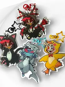 Hazzbin Hotel Halloween Keychains, Vox, Alastor, Lucifer Keychain
