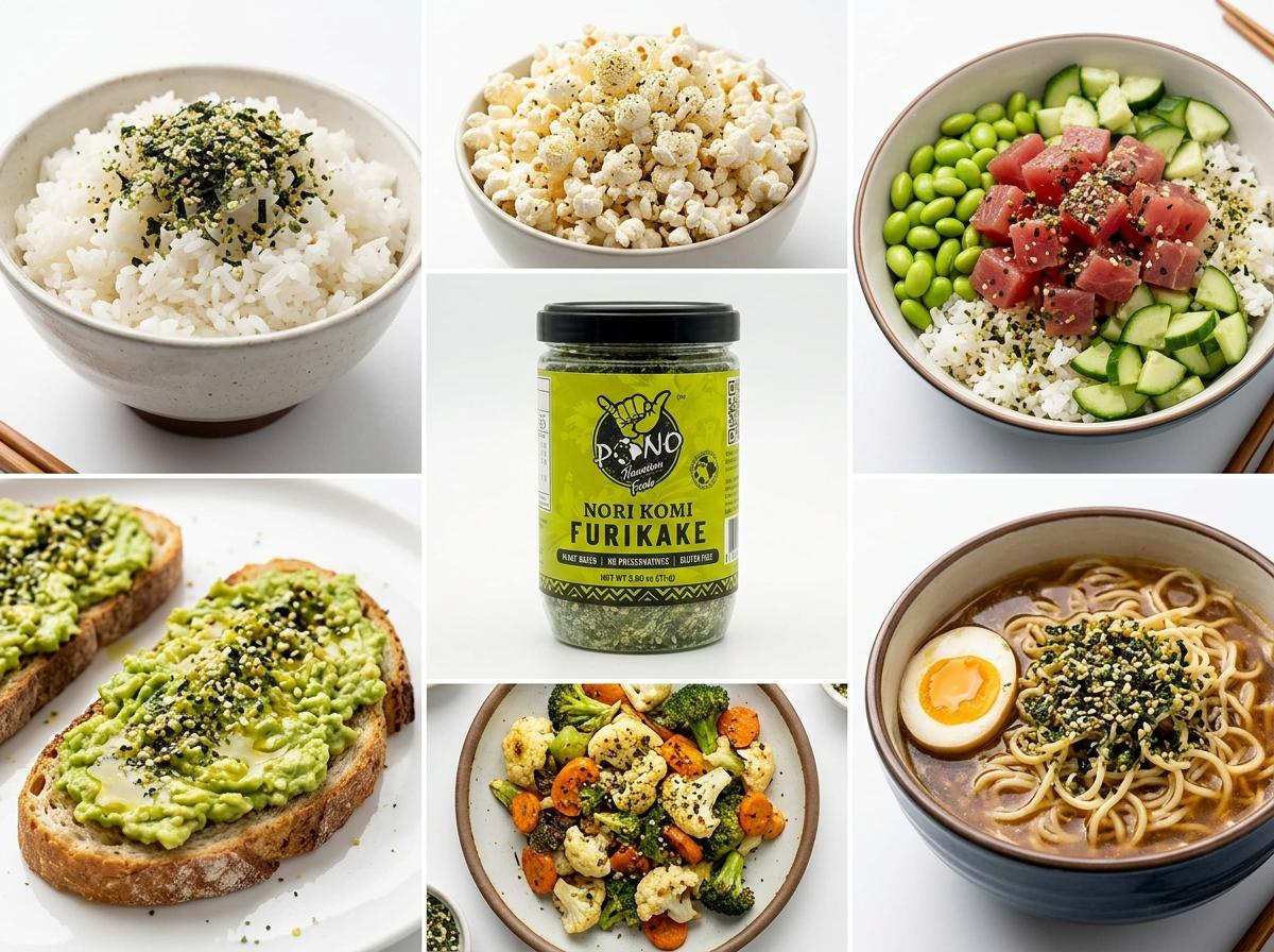 Pono Hawaiian Premium Made Nori Komi Furikake 1.1# Bulk 17.64oz Japanese Seasoning Topping Umami No Preservatives Non GMO Gluten Free No Artificial Colors