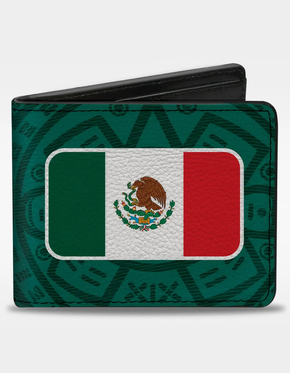 BUCKLE-DOWN Mens Mexico Spirit Flag Bifold Wallet, Multi-Colored BUCKLE-DOWN Mens Mexico Spirit Flag Bifold Wallet, Multi-Colored