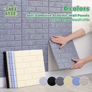 Acoustic Wall Panel, Strong Insulation, 3D Texture, High Thermal Insulation, 9mm Thickness, Self-Adhesive Impact Resistant, Easy Install, Washable, 12x12 Inches