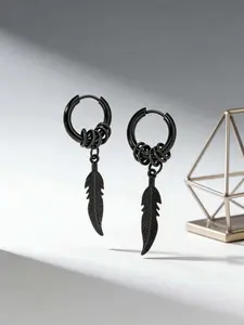 Fashion Stainless Steel Feather Earrings Set, Unisex, Perfect for Daily Wear or Parties, Ideal Birthday Gift for Family and Friends