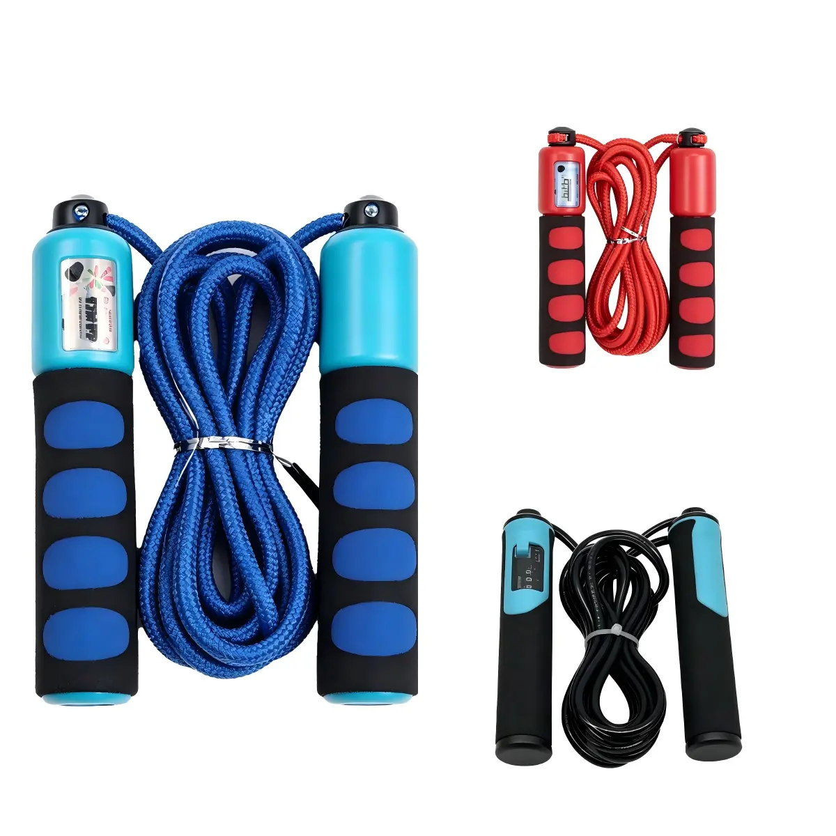 3Pcs Adjustable Jump Rope Set, Skipping Ropes with Foam Handles, Tangle-Free Sports Ropes for Daily Play