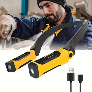 Rechargeable LED Neck Light, LED Lights with 2 Brightness Levels, Bendable Arms, 500mAh Battery & USB Charging, Downlighting for Reading, Camping, Ideal for DIYers, Professionals,summervibes