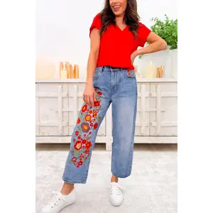 Wildflower Floral Embroidered Jeans