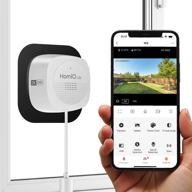 Indoor Window Security Camera with Colorvue AI Color Night Vision, Motion & Person Detection and Alexa